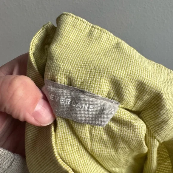 Everlane Boxy Mock Neck Crop Top Yellow Cotton size small - Picture 4 of 5